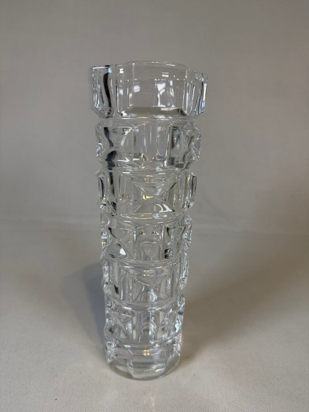 Vintage MCM Jacques-Georges Durand Luminarc Crystal Vase Cubist